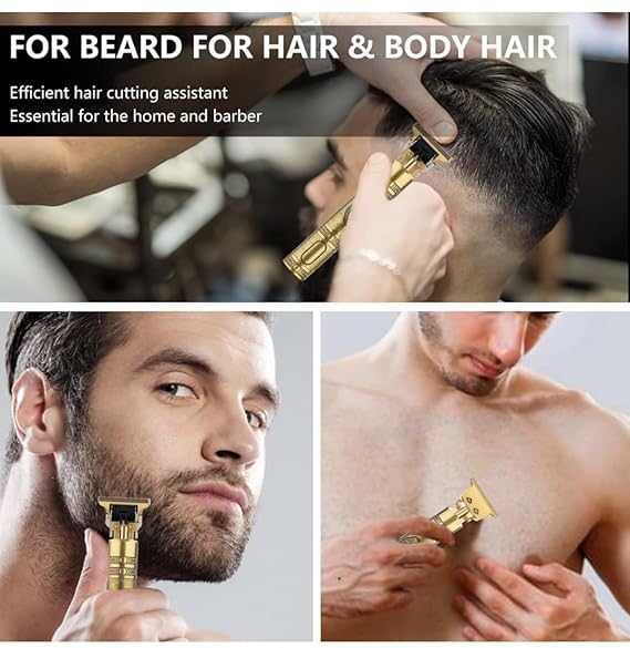 Professional Hair Trimmer T9, Vintage Gold Buddha Design