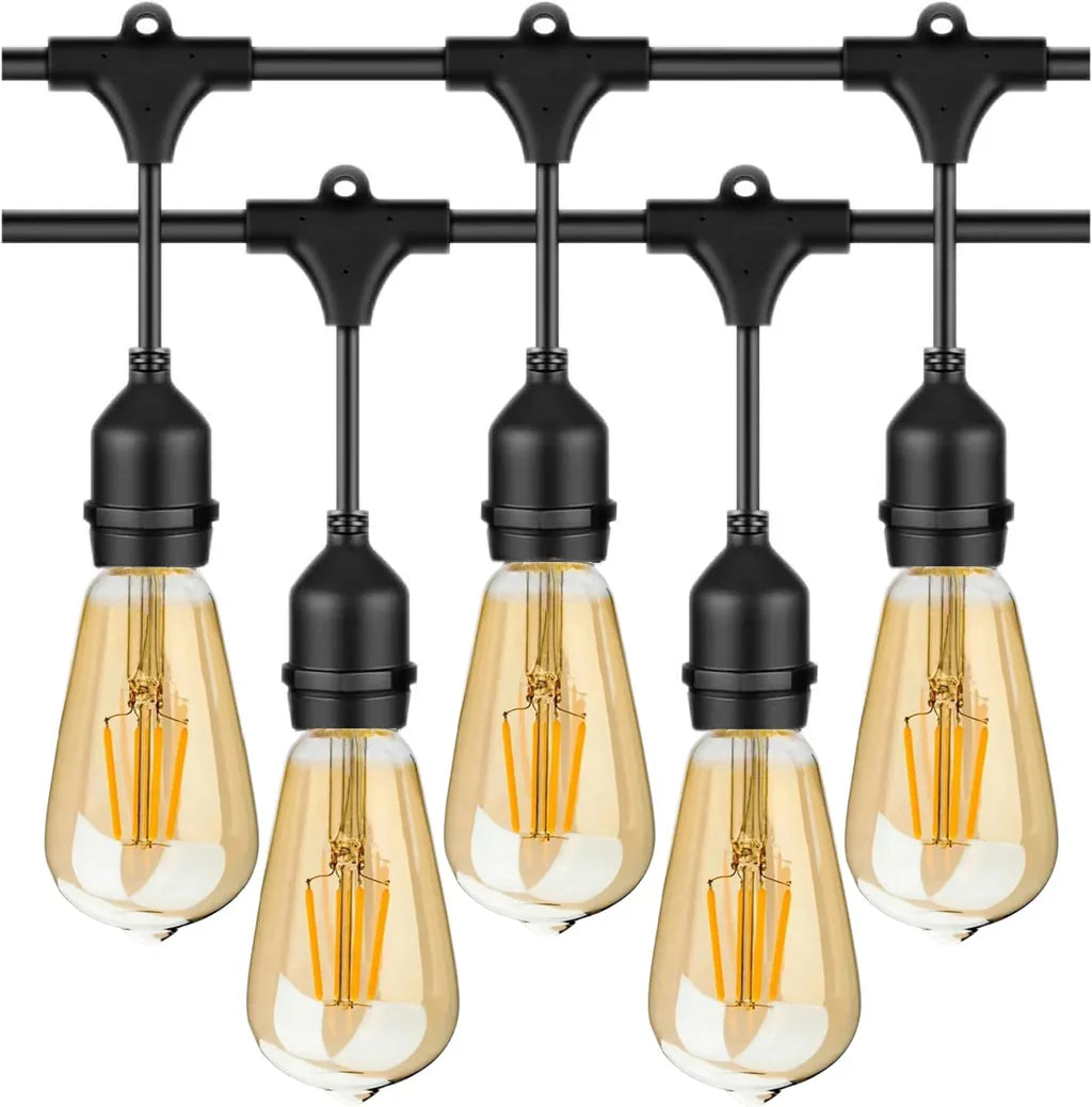 Outdoor String Lights, Vintage Light Bulbs Holder