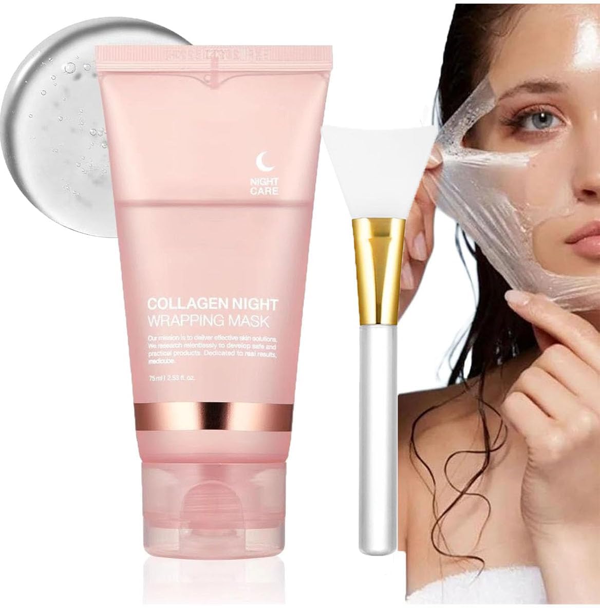 Collagen Night Wrapping Mask, Collagen Overnight Wrapping Peel Off Facial Mask