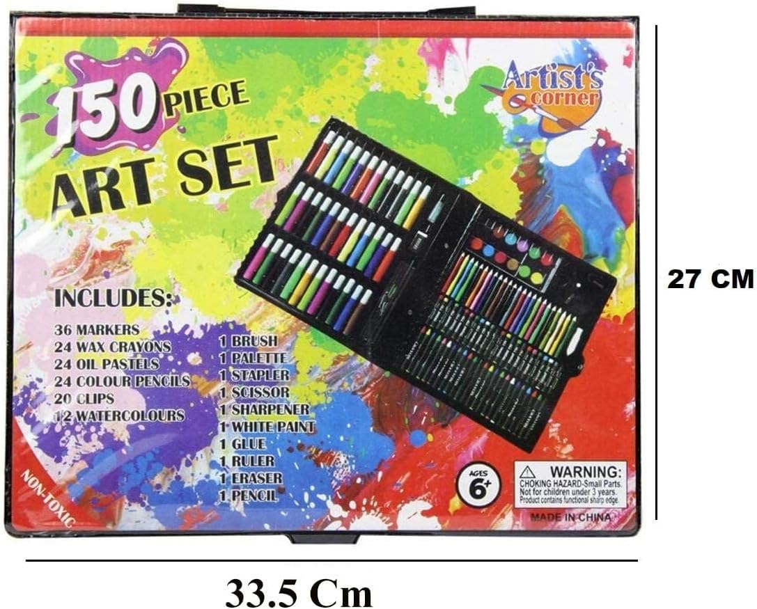 Plastic Kids New 150 Pcs Deluxe Art Set Box Drawing Kit