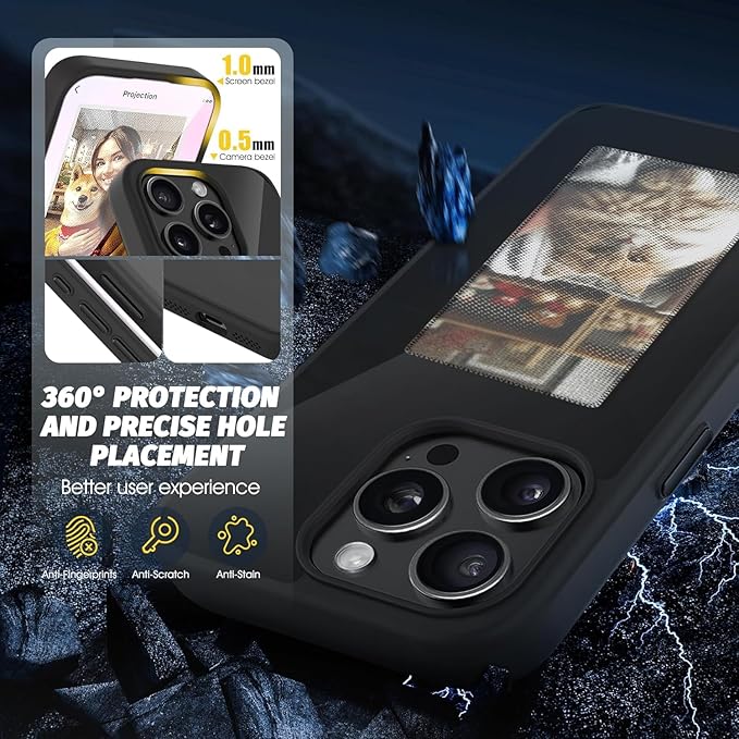 Smart NFC Ink Phone Case Compatible for iPhones, Customizable E-Ink Screen
