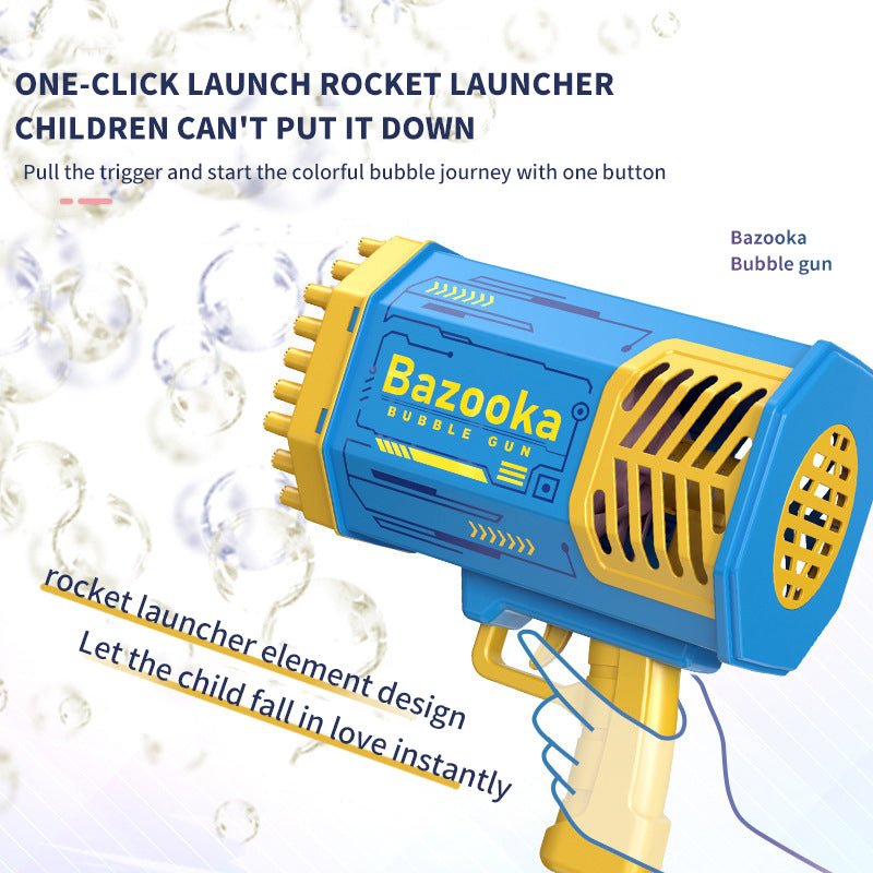 Bubble Gun with 69-Hole and Light, Summer Indoor Outdoor Activity Bubble Blaster Party Favors Electric Automatic Bubble Maker Machine, TIK Tok Gatling Bubble Blower Toys for Kids Adults (Blue)